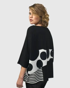 Women Alembika Plus<Urban Rockefeller Dots Boxy Tee, Mono