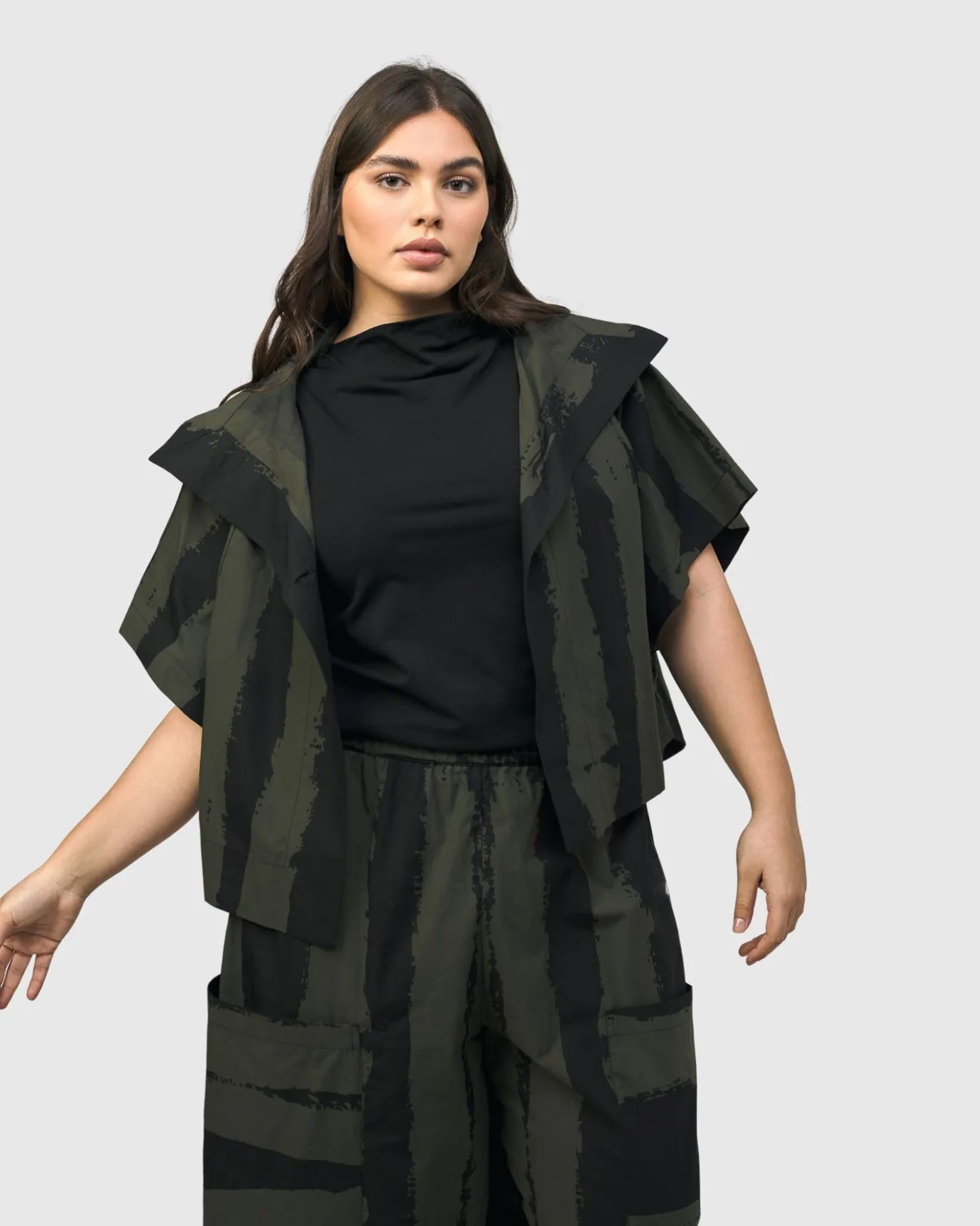 Women Alembika Plus<Urban Sakura Cape Jacket, Khaki