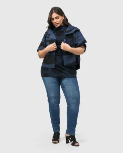 Women Alembika Jackets<Urban Samba Cape Jacket, Navy