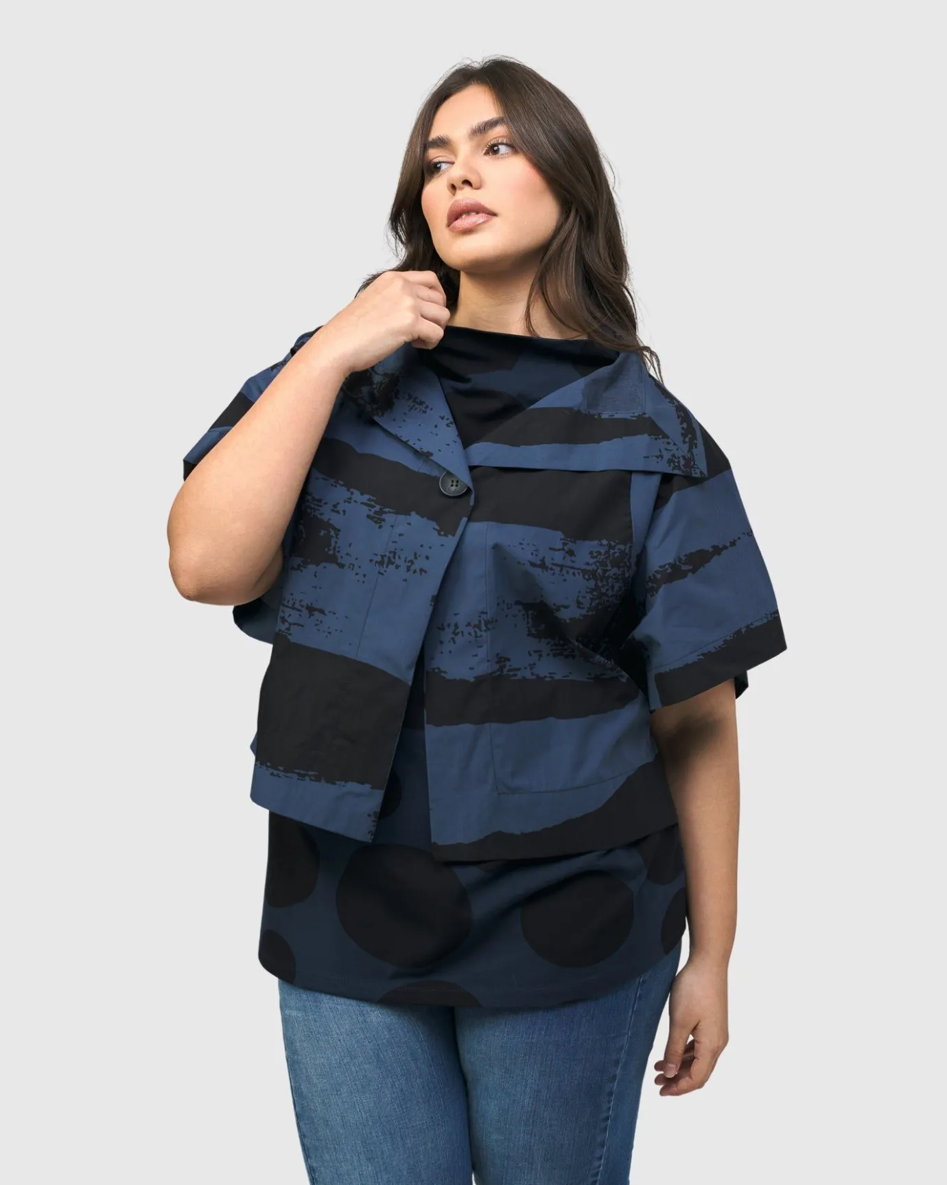Women Alembika Jackets<Urban Samba Cape Jacket, Navy