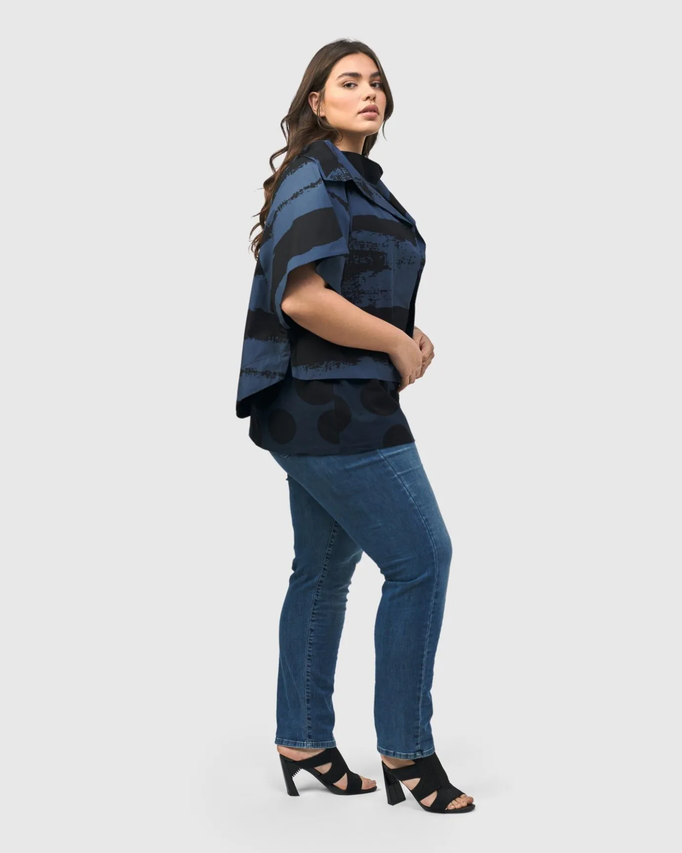 Women Alembika Plus<Urban Samba Cape Jacket, Navy