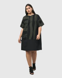 Women Alembika Plus<Urban Sapporo Shift Dress, Khaki