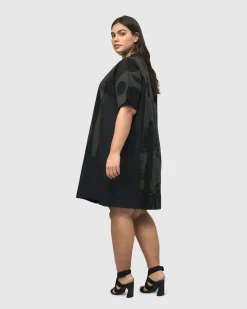 Women Alembika Plus<Urban Sapporo Shift Dress, Khaki