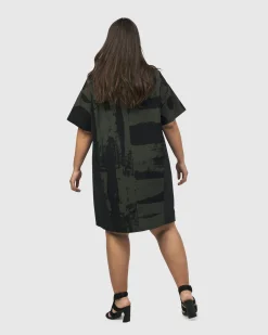 Women Alembika Plus<Urban Sapporo Shift Dress, Khaki