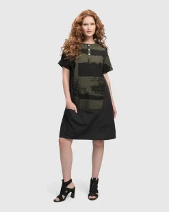 Women Alembika Dresses<Urban Sapporo Shift Dress, Khaki