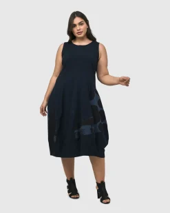 Women Alembika Plus<Urban Sleeveless Cocoon Dress, Navy