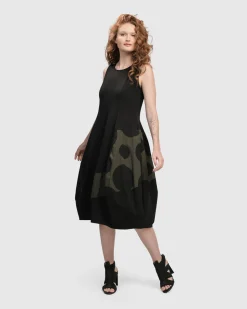 Women Alembika Plus<Urban Sleeveless Cocoon Dress, Khaki