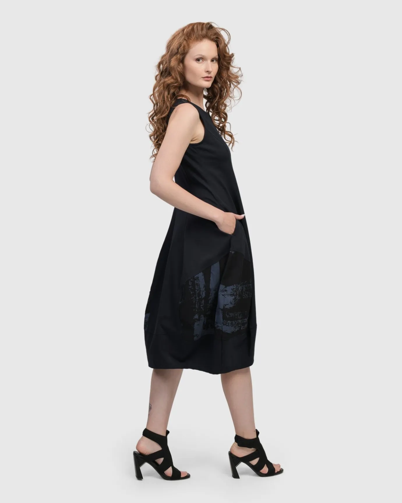 Women Alembika Dresses<Urban Sleeveless Cocoon Dress, Navy