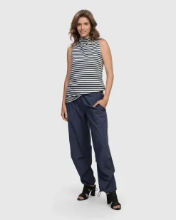 Women Alembika Tops & Tunics<Urban Sleeveless Mockneck Top, Navy