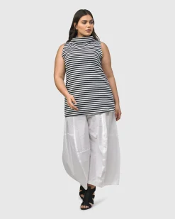 Women Alembika Plus<Urban Sleeveless Mockneck Top, Navy