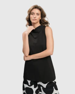 Women Alembika Tops & Tunics<Urban Sleeveless Mockneck Top, Black