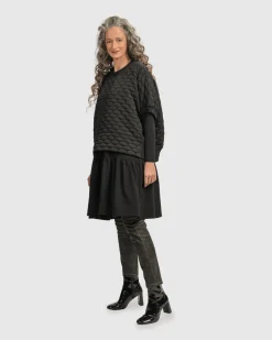 Women Alembika Plus<Urban Soft Punk Top, Black