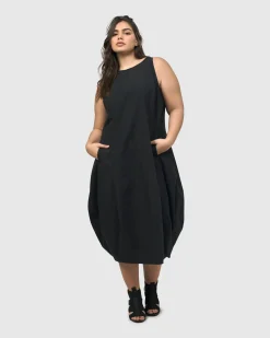 Women Alembika Dresses<Urban Soho Sleeveless Cocoon Dress, Black