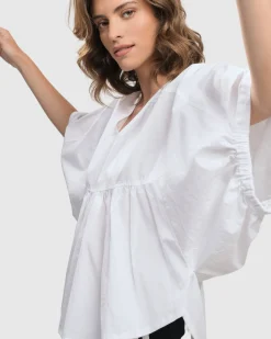 Women Alembika Tops & Tunics<Urban Sophisticate Butterfly Blouse, White