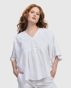 Women Alembika Tops & Tunics<Urban Sophisticate Butterfly Blouse, White