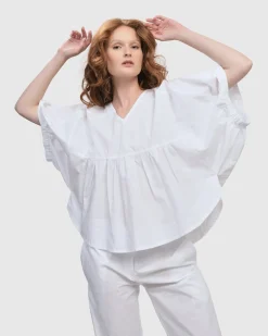Women Alembika Tops & Tunics<Urban Sophisticate Butterfly Blouse, White