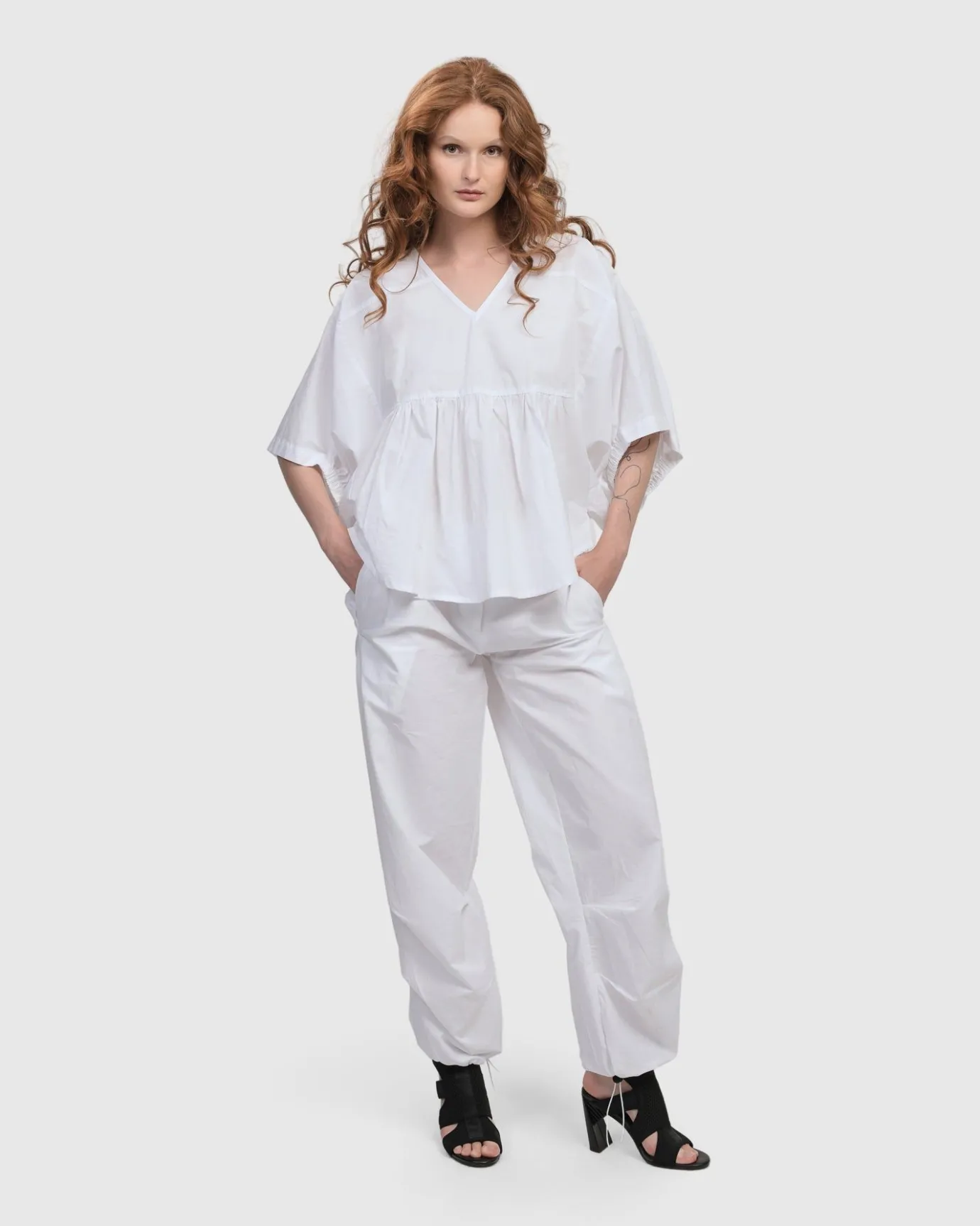 Women Alembika Tops & Tunics<Urban Sophisticate Butterfly Blouse, White