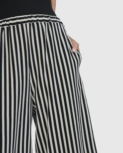 Women Alembika Pants & Skirts<Urban Stripes Lantern Pants, Black