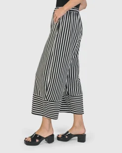 Women Alembika Pants & Skirts<Urban Stripes Lantern Pants, Black