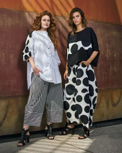Women Alembika Pants & Skirts<Urban Stripes Lantern Pants, Black