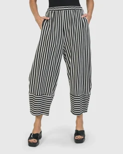 Women Alembika Plus<Urban Stripes Lantern Pants, Black