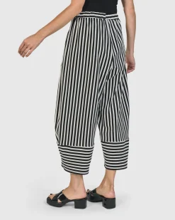 Women Alembika Plus<Urban Stripes Lantern Pants, Black