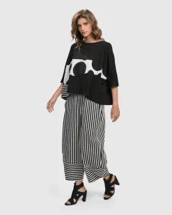 Women Alembika Plus<Urban Stripes Lantern Pants, Black