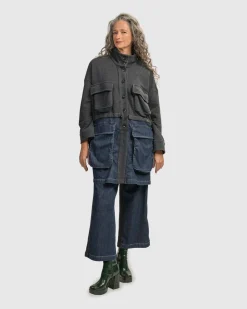 Women Alembika Jackets<Urban Strut Boxy Coat, Denim
