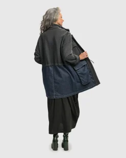 Women Alembika Jackets<Urban Strut Boxy Coat, Denim