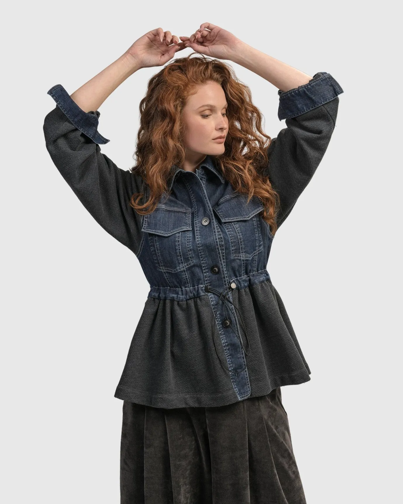 Women Alembika Jackets<Urban Strut Ruched Jacket, Denim