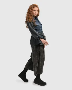 Women Alembika Jackets<Urban Strut Ruched Jacket, Denim