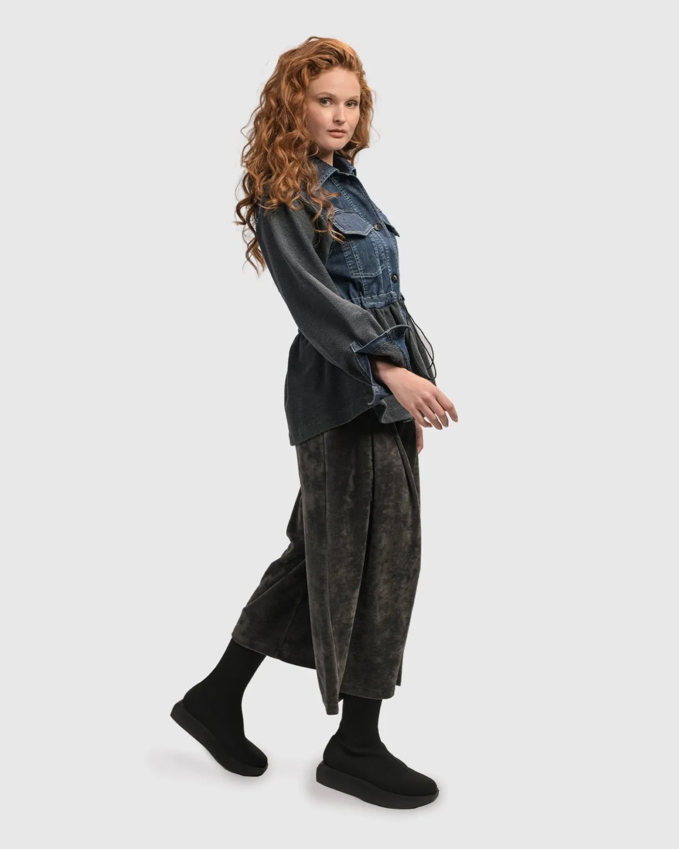 Women Alembika Jackets<Urban Strut Ruched Jacket, Denim