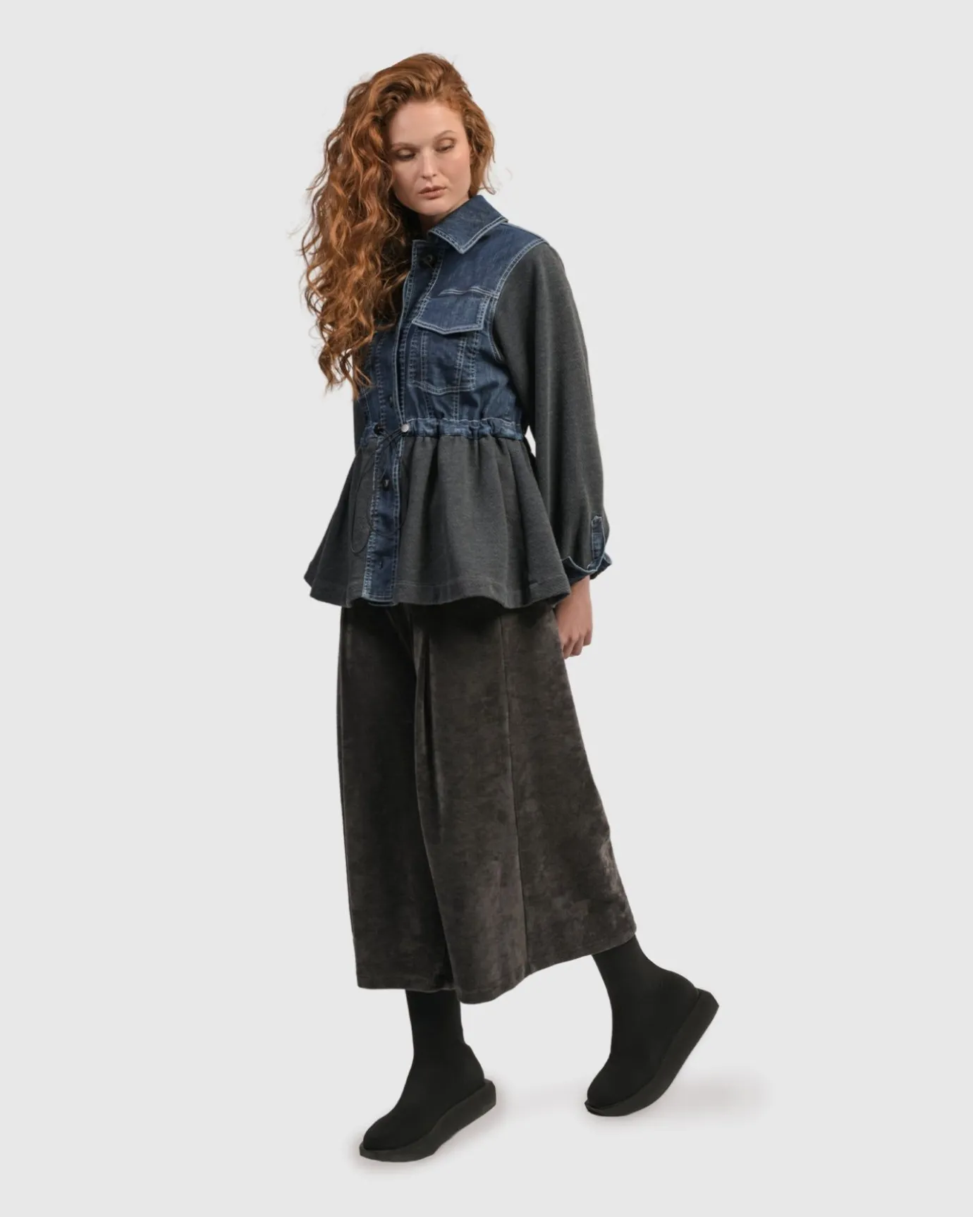 Women Alembika Jackets<Urban Strut Ruched Jacket, Denim