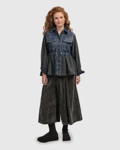 Women Alembika Plus<Urban Strut Ruched Jacket, Denim