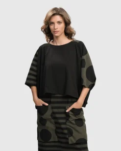 Women Alembika Plus<Urban Suntory Cropped Tee, Khaki