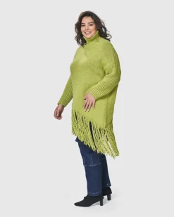 Women Alembika Plus<Urban Turtleneck Tunic Top, Lime