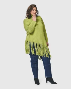 Women Alembika Plus<Urban Turtleneck Tunic Top, Lime