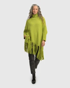 Women Alembika Sweaters & Cardigans<Urban Turtleneck Tunic Top, Lime