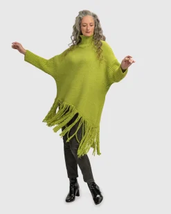 Women Alembika Sweaters & Cardigans<Urban Turtleneck Tunic Top, Lime