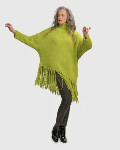Women Alembika Sweaters & Cardigans<Urban Turtleneck Tunic Top, Lime