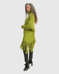 Women Alembika Sweaters & Cardigans<Urban Turtleneck Tunic Top, Lime