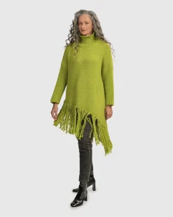 Women Alembika Sweaters & Cardigans<Urban Turtleneck Tunic Top, Lime