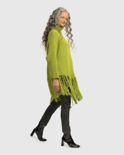 Women Alembika Sweaters & Cardigans<Urban Turtleneck Tunic Top, Lime