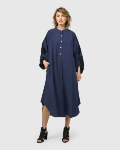 Women Alembika Plus<Urban Vista Caftan Dress, Navy