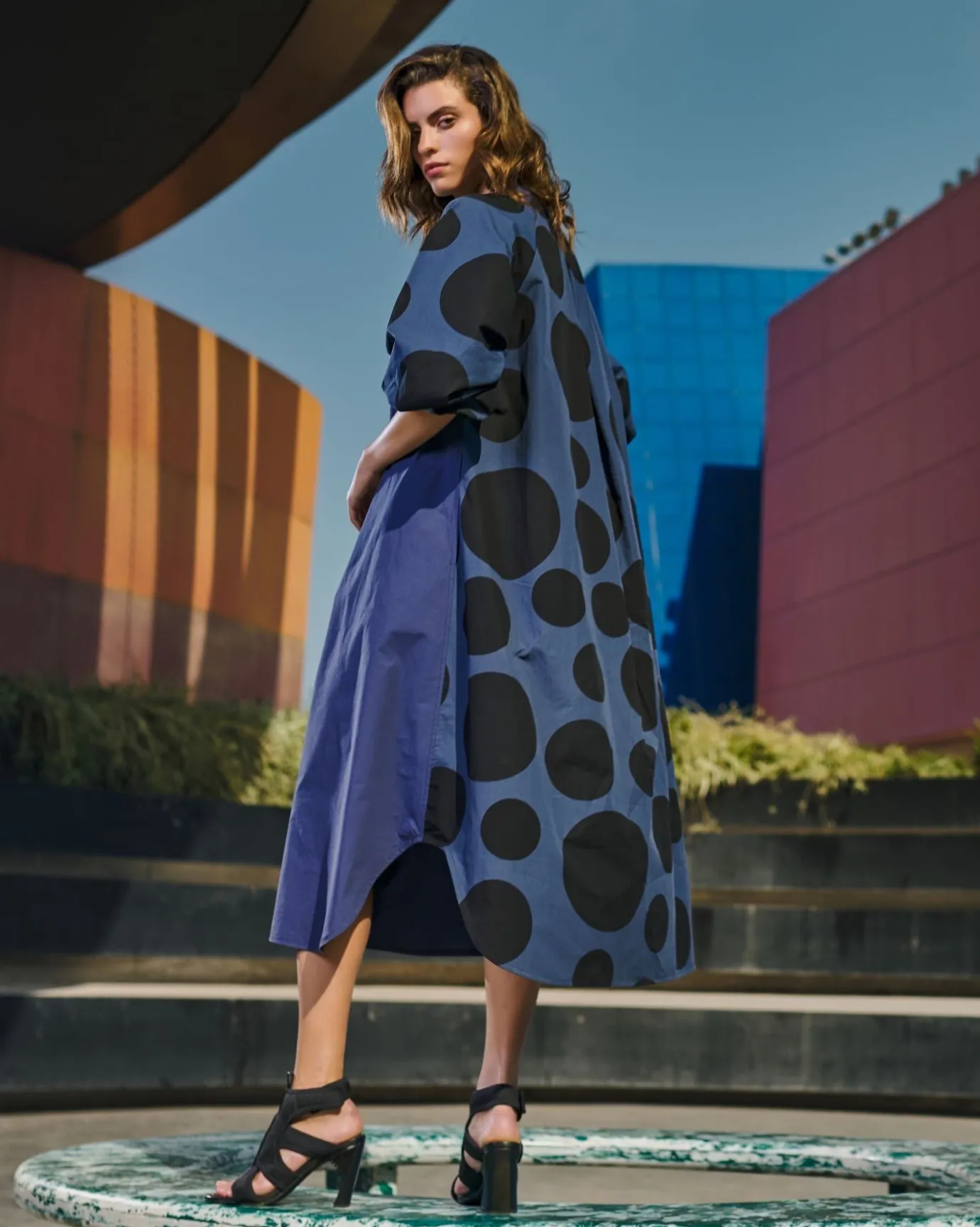 Women Alembika Plus<Urban Vista Caftan Dress, Navy