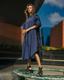 Women Alembika Dresses<Urban Vista Caftan Dress, Navy