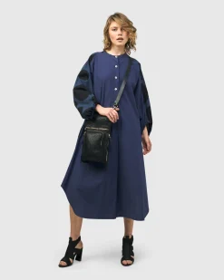 Women Alembika Dresses<Urban Vista Caftan Dress, Navy