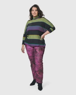 Women Alembika Plus<Urban Wine Bar Turtleneck Top, Stripes