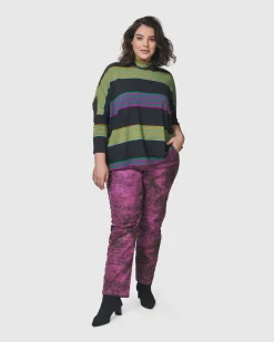Women Alembika Plus<Urban Wine Bar Turtleneck Top, Stripes