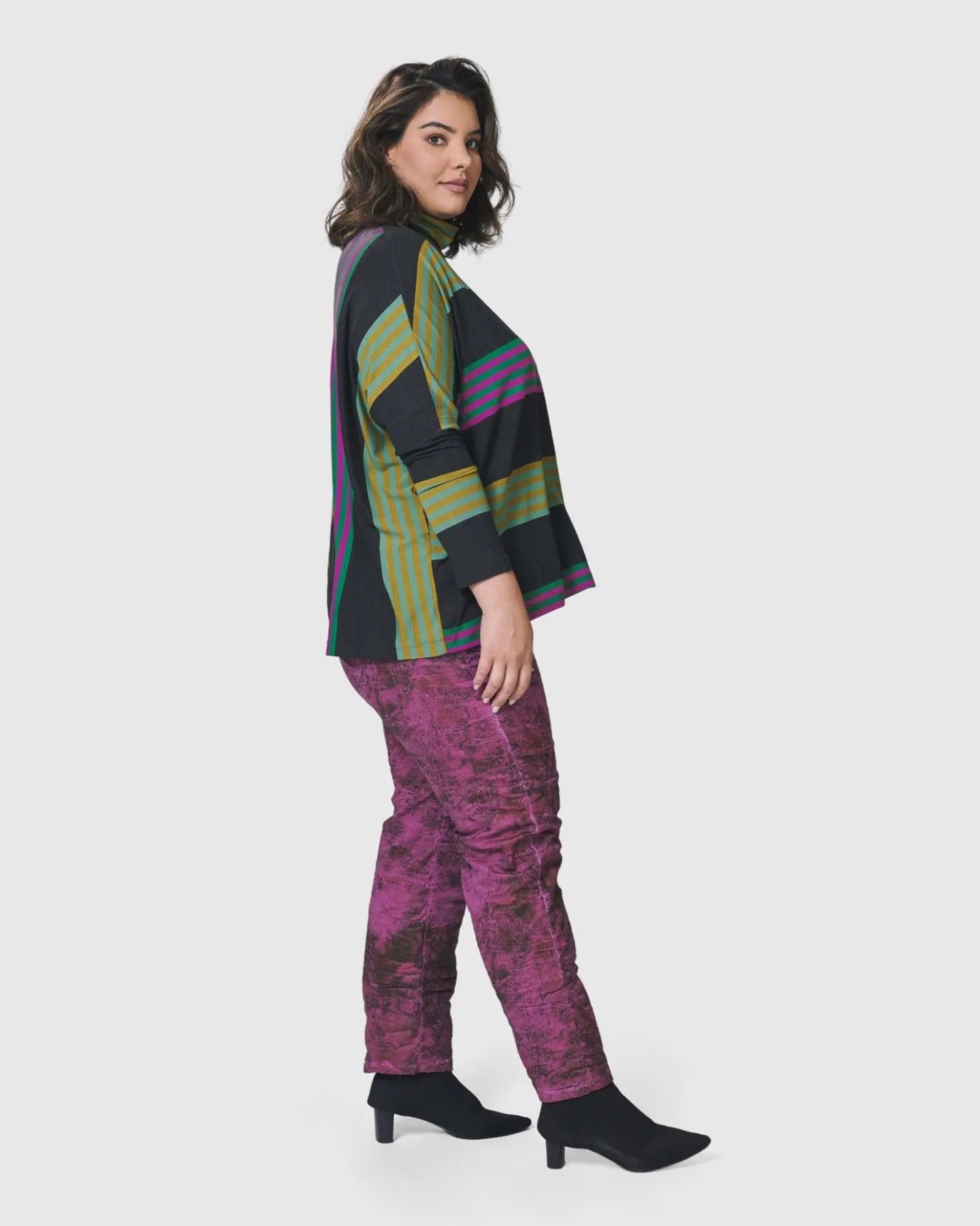 Women Alembika Tops & Tunics<Urban Wine Bar Turtleneck Top, Stripes
